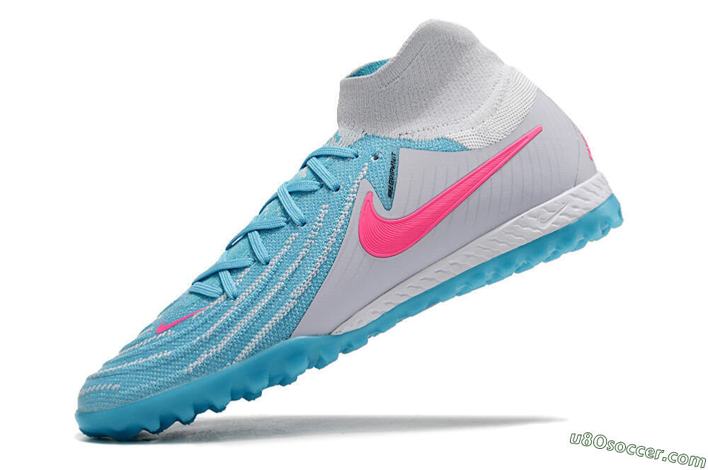 Nike Phantom Luna Elite NU TF Artificial Turf Soccer Shoes - Blue/White/Pink 5