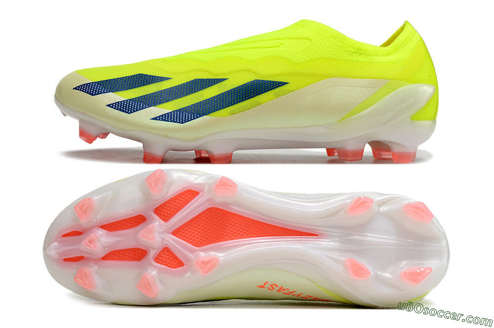 Adidas X Crazyfast+ Laceless FG Firm Ground Soccer Cleats - Yellow/Blue/Red 0