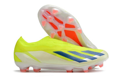 Adidas X Crazyfast+ Laceless FG Firm Ground Soccer Cleats - Yellow/Blue/Red