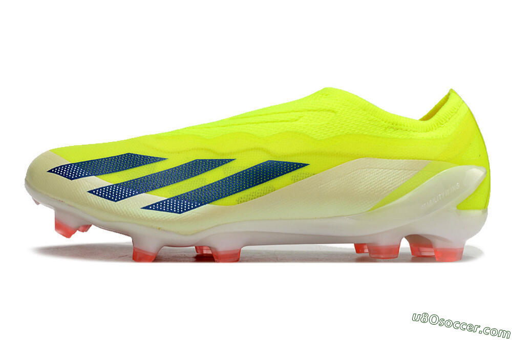 Adidas X Crazyfast+ Laceless FG Firm Ground Soccer Cleats - Yellow/Blue/Red 2