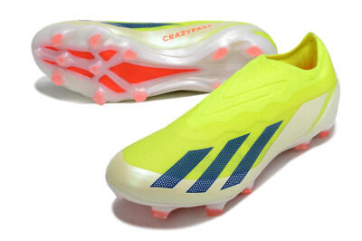 Adidas X Crazyfast+ Laceless FG Firm Ground Soccer Cleats - Yellow/Blue/Red