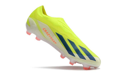 Adidas X Crazyfast+ Laceless FG Firm Ground Soccer Cleats - Yellow/Blue/Red