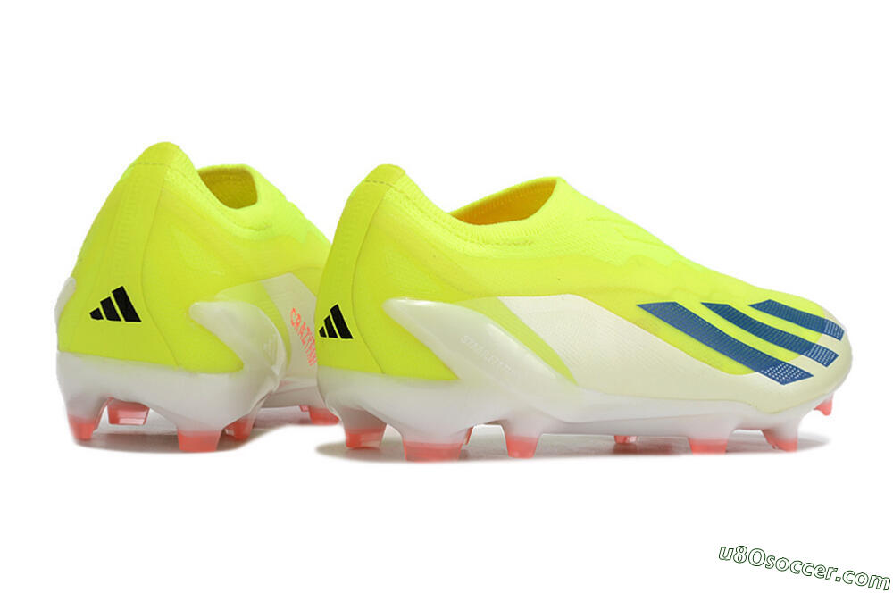 Adidas X Crazyfast+ Laceless FG Firm Ground Soccer Cleats - Yellow/Blue/Red 6