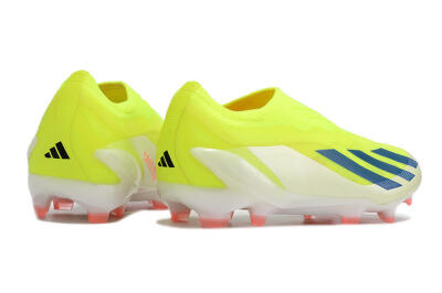 Adidas X Crazyfast+ Laceless FG Firm Ground Soccer Cleats - Yellow/Blue/Red