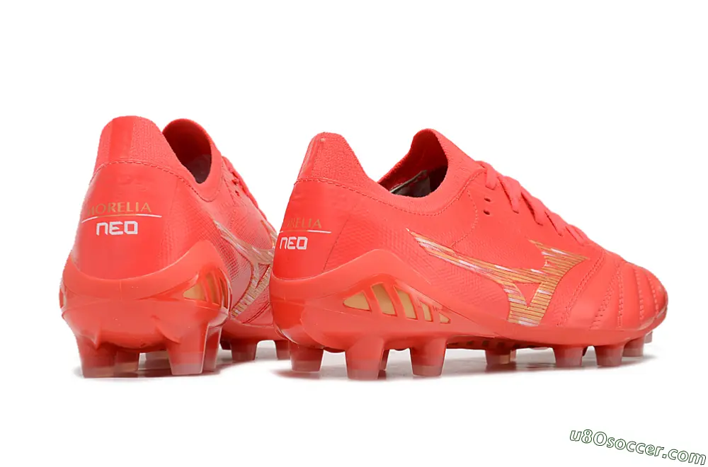 Mizuno Morelia Neo 3 FG Soccer Cleats in Red and Yellow Colorway