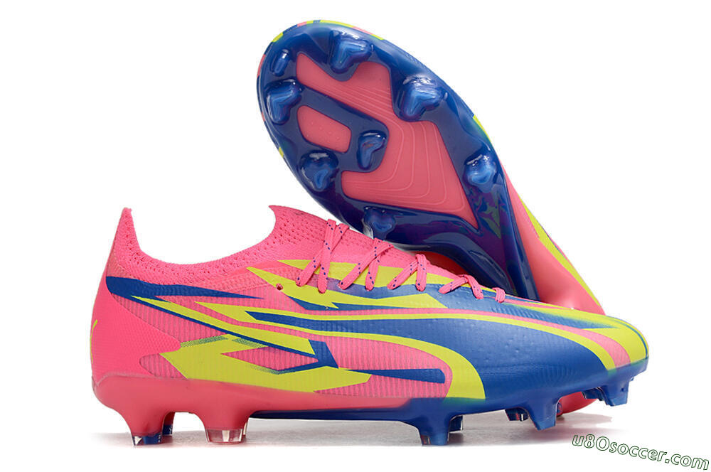 Puma Ultra Ultimate FG Firm Ground Soccer Cleats - Pink/Blue/Yellow 1