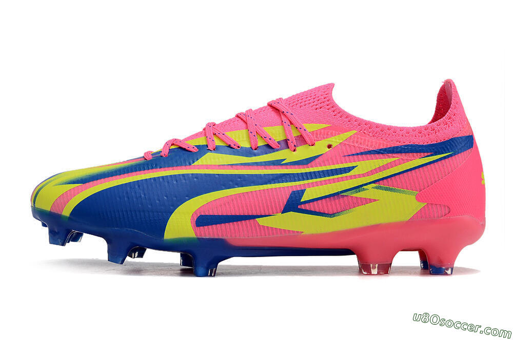 Puma Ultra Ultimate FG Firm Ground Soccer Cleats - Pink/Blue/Yellow 2