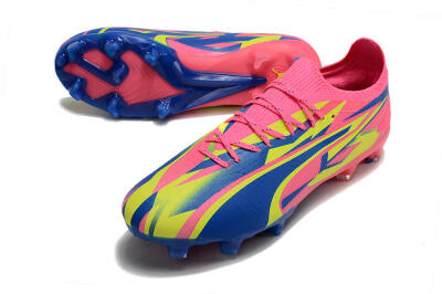 Puma Ultra Ultimate FG Firm Ground Soccer Cleats - Pink/Blue/Yellow
