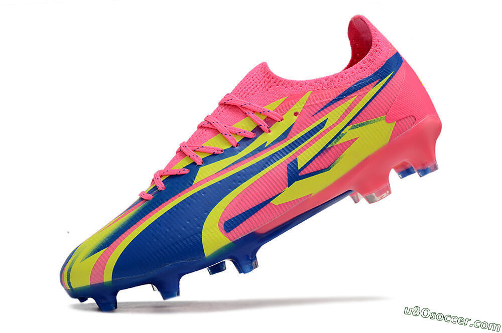 Puma Ultra Ultimate FG Firm Ground Soccer Cleats - Pink/Blue/Yellow 5