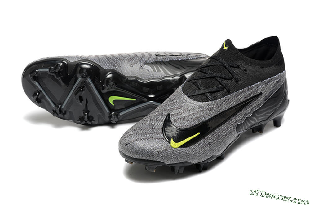 Nike Phantom GX Elite FG Firm Ground Soccer Cleats - Black/Grey/Yellow 3