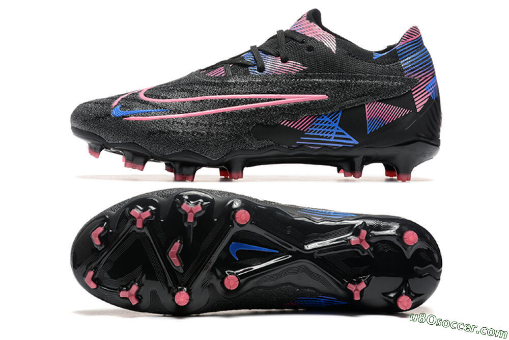 Nike Phantom GX Elite FG Firm Ground Soccer Cleats - Black/Pink/Blue 0