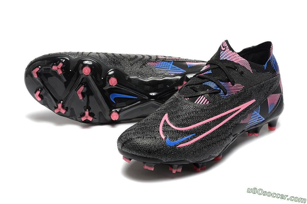 Nike Phantom GX Elite FG Firm Ground Soccer Cleats - Black/Pink/Blue 3