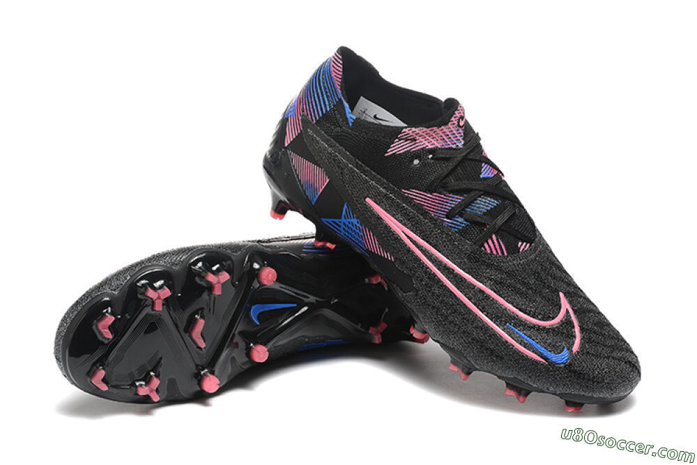 Nike Phantom GX Elite FG Firm Ground Soccer Cleats - Black/Pink/Blue 4
