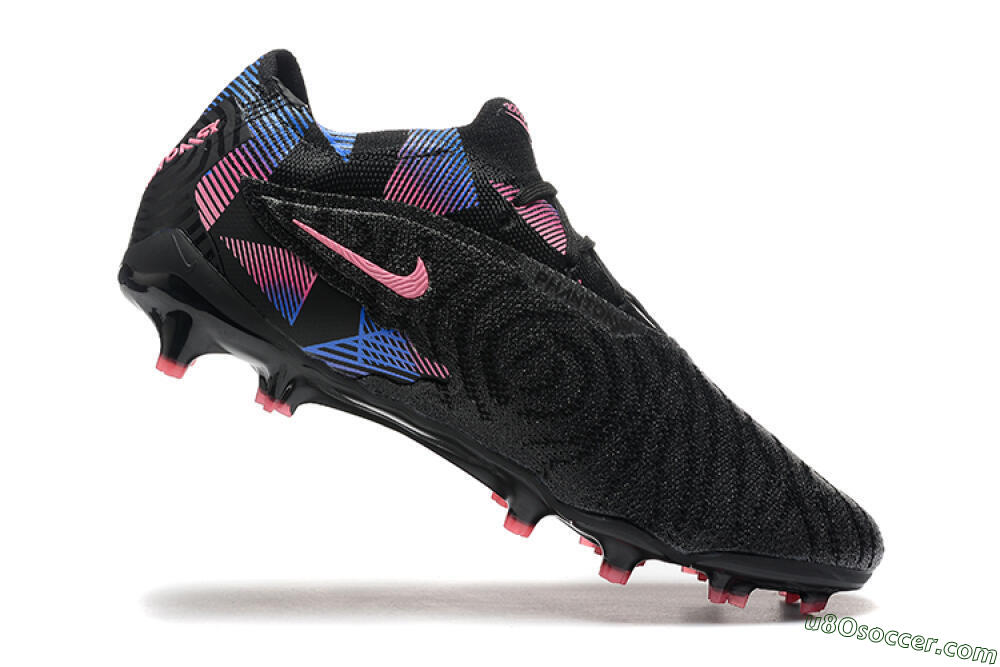 Nike Phantom GX Elite FG Firm Ground Soccer Cleats - Black/Pink/Blue 7
