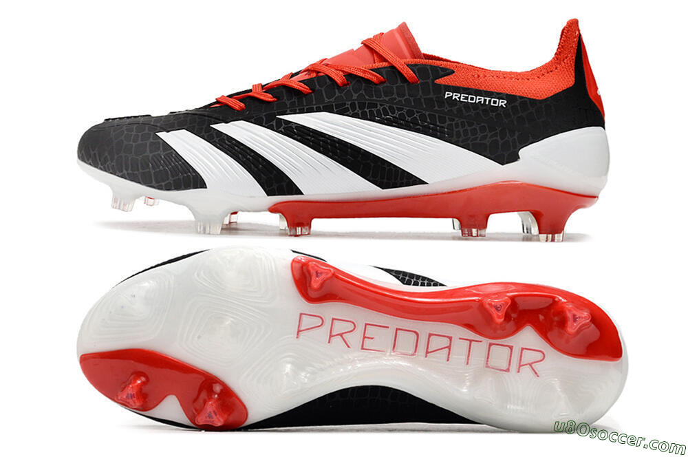 Adidas Predator Accuracy+ FG Firm Ground Soccer Cleats - Black/White/Red 0