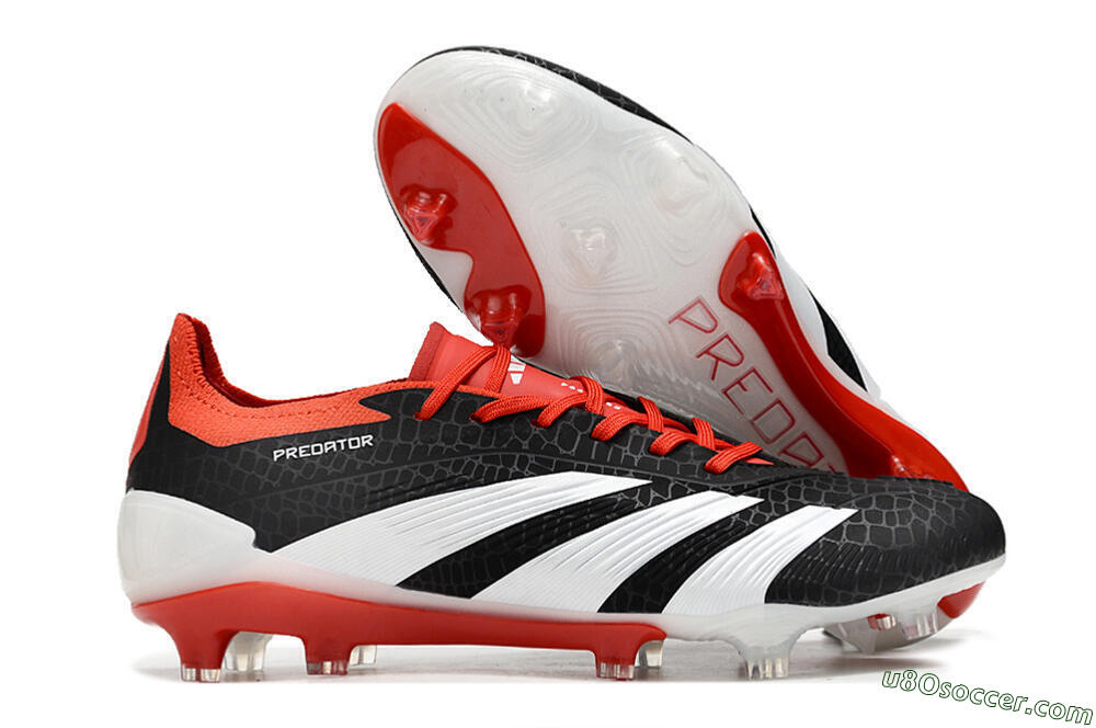 Adidas Predator Accuracy+ FG Firm Ground Soccer Cleats - Black/White/Red 1
