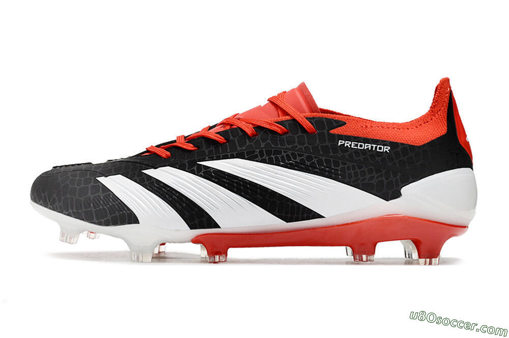 Adidas Predator Accuracy+ FG Firm Ground Soccer Cleats - Black/White/Red 2