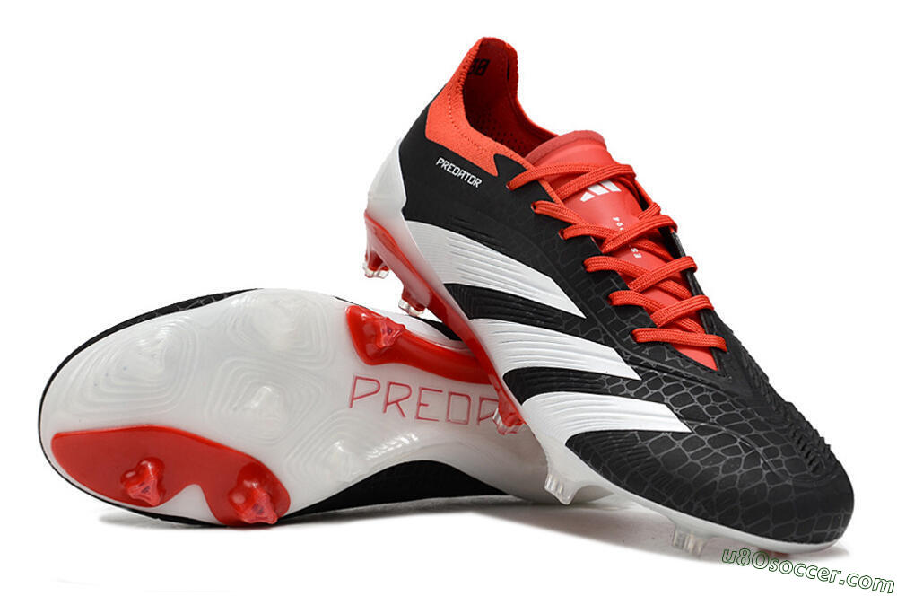 Adidas Predator Accuracy+ FG Firm Ground Soccer Cleats - Black/White/Red 3
