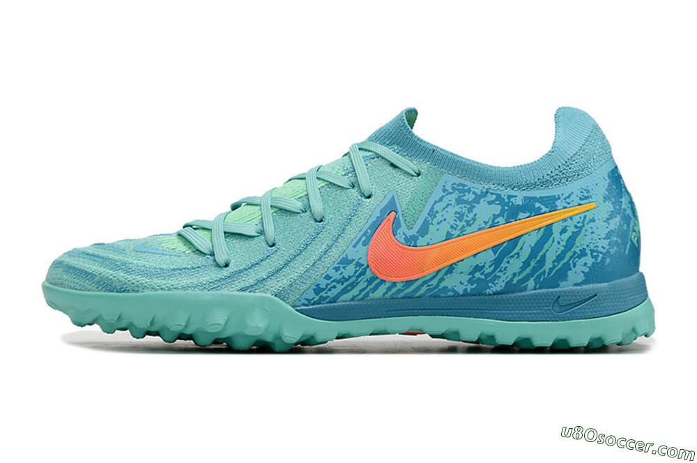 Nike Phantom Luna Elite TF Artificial Turf Soccer Shoes - Jade/Orange/Yellow 2