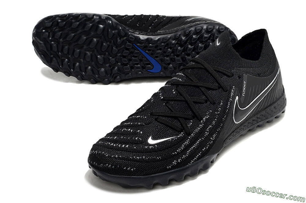 Nike Phantom GX 2 Elite TF Artificial Turf Soccer Shoes - Black/White/Blue 3