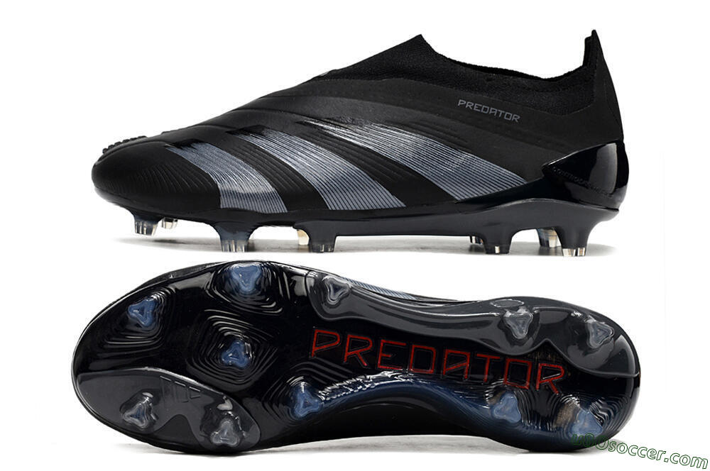 Adidas Predator Elite Laceless FG Firm Ground Soccer Cleats - Black/Jade/Red 0