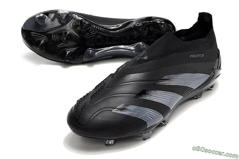 Adidas Predator Elite Laceless FG Firm Ground Soccer Cleats - Black/Jade/Red 3