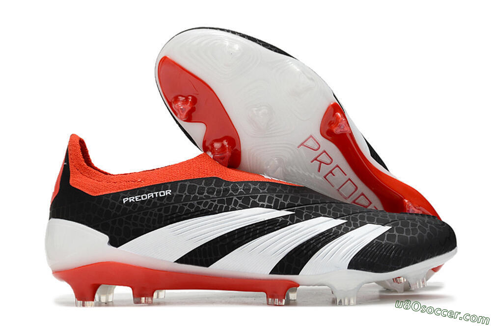 Adidas Predator Elite Laceless FG Firm Ground Soccer Cleats - Black/White/Red 1