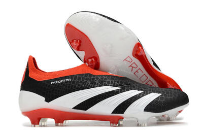 Adidas Predator Elite Laceless FG Firm Ground Soccer Cleats - Black/White/Red