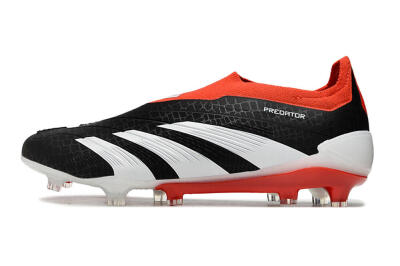 Adidas Predator Elite Laceless FG Firm Ground Soccer Cleats - Black/White/Red