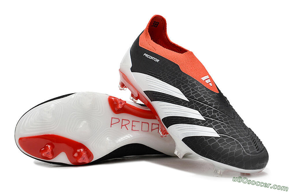 Adidas Predator Elite Laceless FG Firm Ground Soccer Cleats - Black/White/Red 3