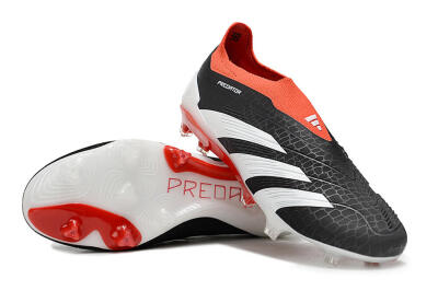 Adidas Predator Elite Laceless FG Firm Ground Soccer Cleats - Black/White/Red