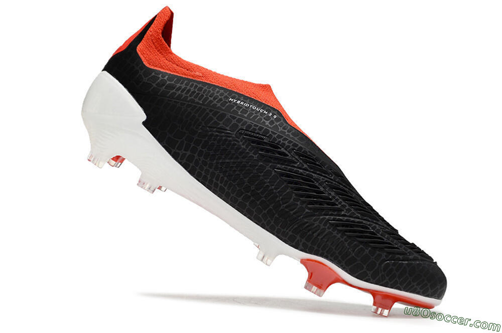 Adidas Predator Elite Laceless FG Firm Ground Soccer Cleats - Black/White/Red 4
