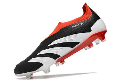Adidas Predator Elite Laceless FG Firm Ground Soccer Cleats - Black/White/Red