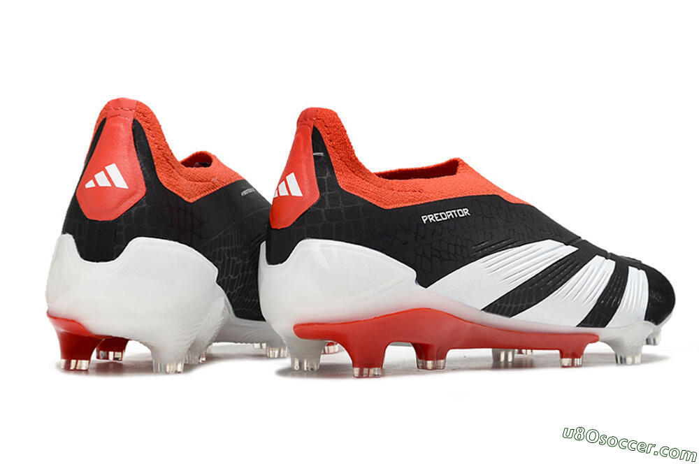 Adidas Predator Elite Laceless FG Firm Ground Soccer Cleats - Black/White/Red 6