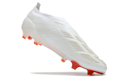 Adidas Predator Elite Laceless FG Firm Ground Soccer Cleats - White/Red