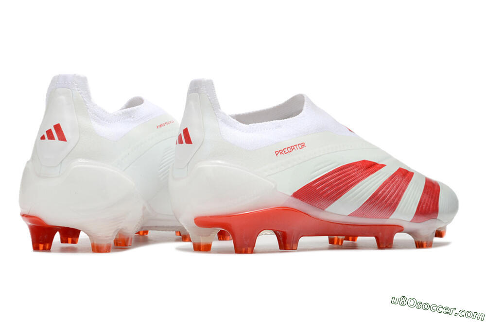 Adidas Predator Elite Laceless FG Firm Ground Soccer Cleats - White/Red 6