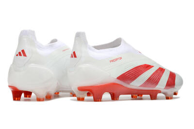 Adidas Predator Elite Laceless FG Firm Ground Soccer Cleats - White/Red