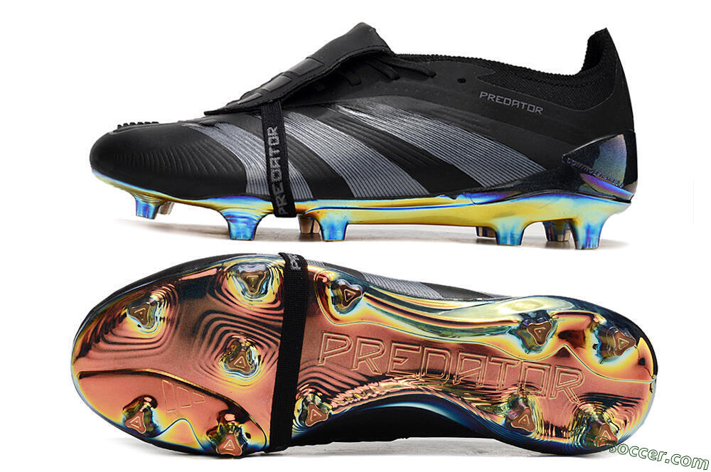 Adidas Predator Elite Foldover Tongue FG Firm Ground Soccer Cleats - Black/Silver/Gold 0