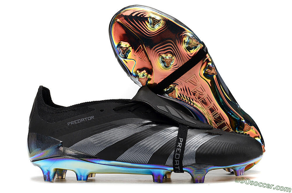 Adidas Predator Elite Foldover Tongue FG Firm Ground Soccer Cleats - Black/Silver/Gold 1