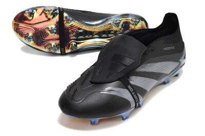 Adidas Predator Elite Foldover Tongue FG Firm Ground Soccer Cleats - Black/Silver/Gold