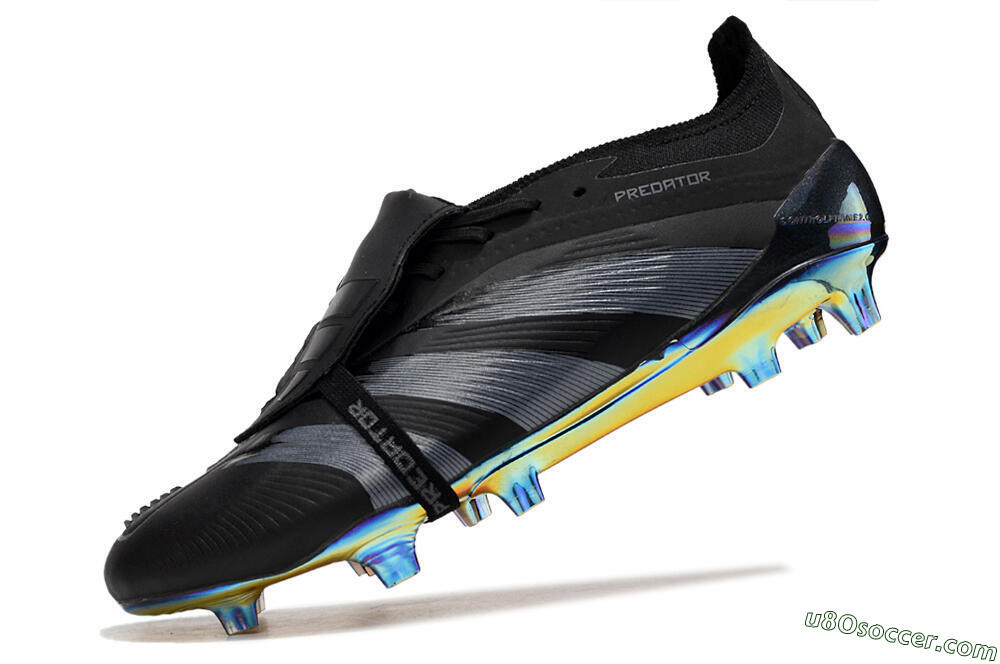 Adidas Predator Elite Foldover Tongue FG Firm Ground Soccer Cleats - Black/Silver/Gold 5