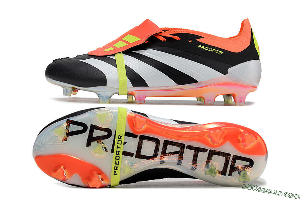 Adidas Predator Elite Foldover Tongue FG Firm Ground Soccer Cleats - Black/White/Orange 0