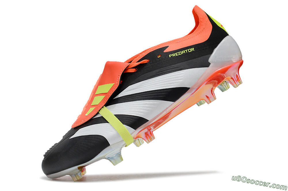 Adidas Predator Elite Foldover Tongue FG Firm Ground Soccer Cleats - Black/White/Orange 5