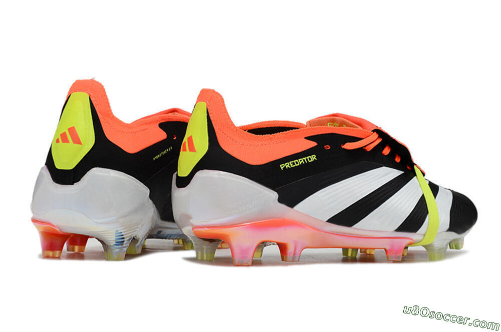 Adidas Predator Elite Foldover Tongue FG Firm Ground Soccer Cleats - Black/White/Orange 6