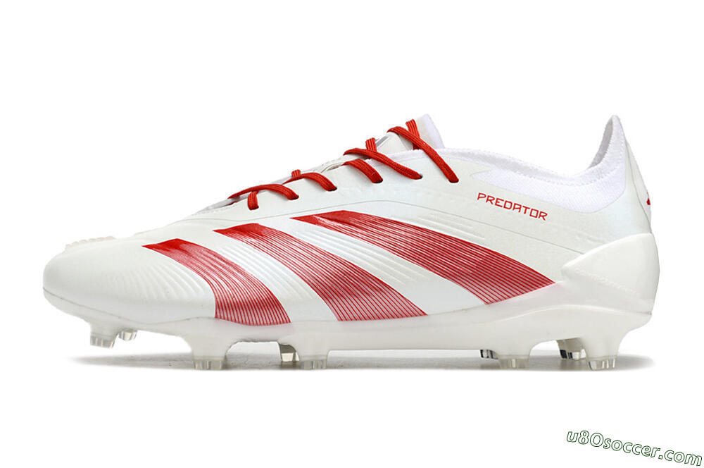 Adidas Predator Elite FG Firm Ground Soccer Cleats - White/Red 2