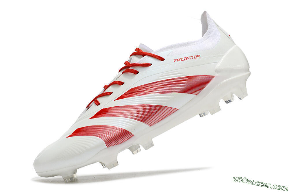 Adidas Predator Elite FG Firm Ground Soccer Cleats - White/Red 5