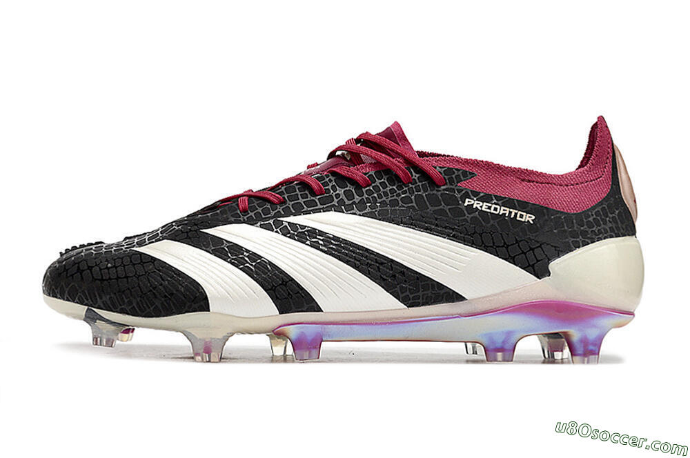 Adidas Predator Elite FG Firm Ground Soccer Cleats - Black/White/Purple 2