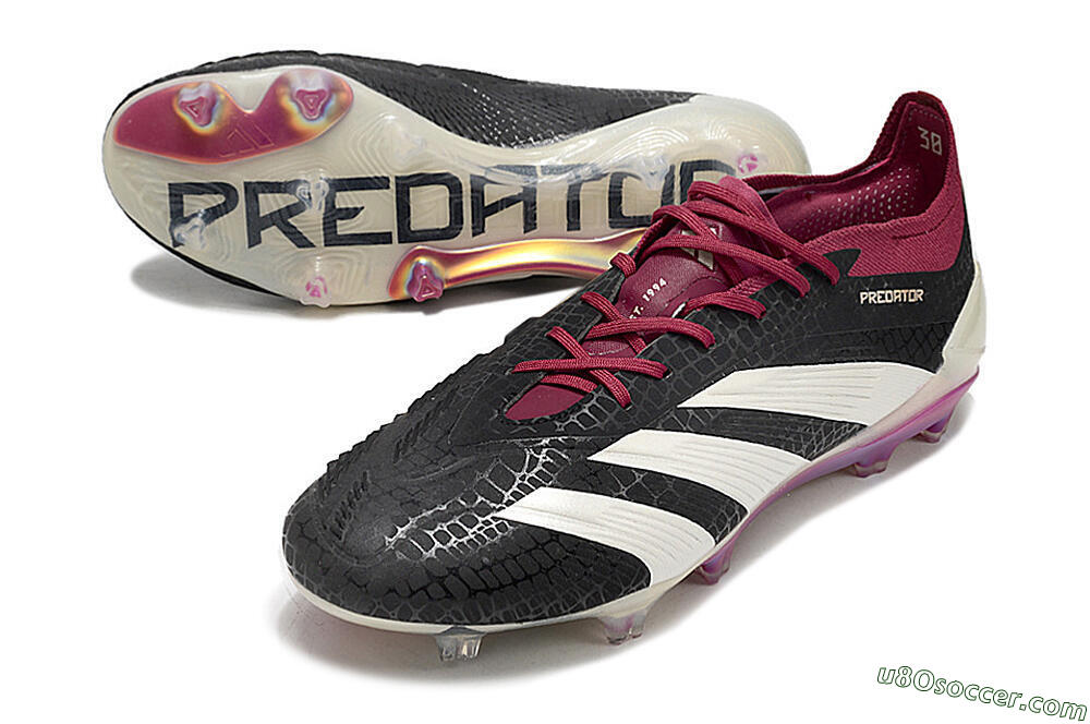 Adidas Predator Elite FG Firm Ground Soccer Cleats - Black/White/Purple 3