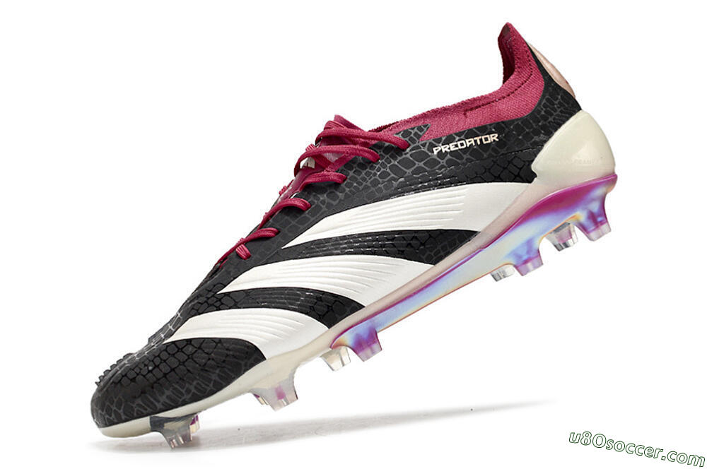 Adidas Predator Elite FG Firm Ground Soccer Cleats - Black/White/Purple 5