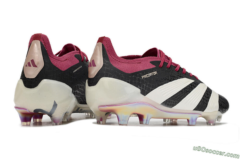 Adidas Predator Elite FG Firm Ground Soccer Cleats - Black/White/Purple 6